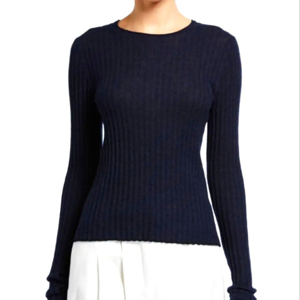 Vince‎ Micro Stripe CrewNeck Cashmere Rib Sweater
